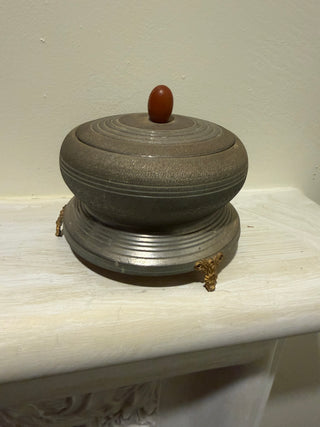 1930’s Musical Powder Box with Brass Feet