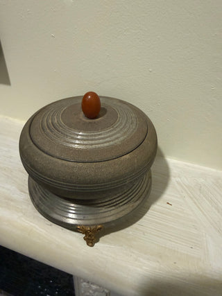 1930’s Musical Powder Box with Brass Feet