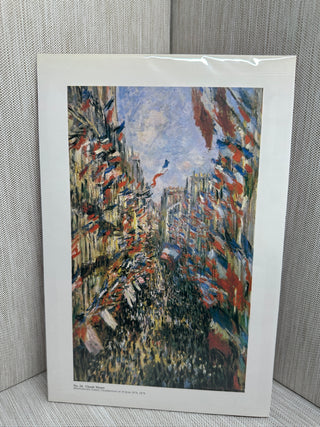 Montorgueil Street Claude Monet Vintage Book Plate Print Mounted Art Decor