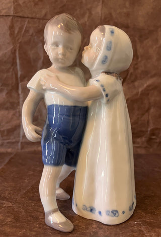 Kissing Boy and Girl Copenhagen Porcelain Figurine