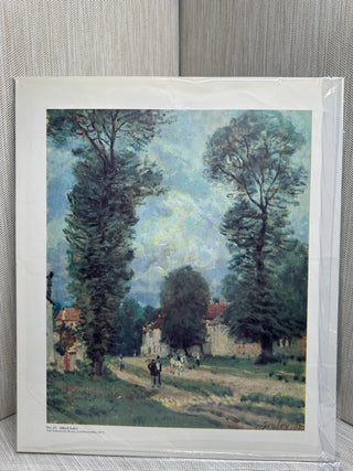 The Versailles Road Louveciennes Alfred Sisley Vintage Book Plate Print Mounted Art