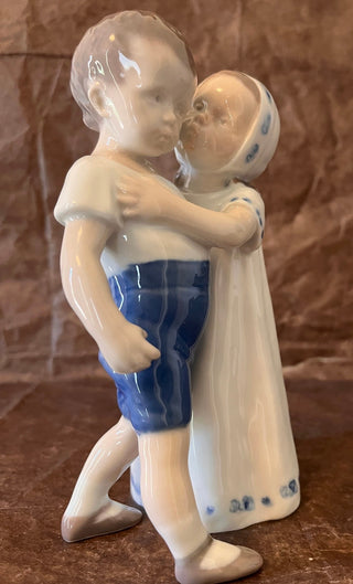 Kissing Boy and Girl Copenhagen Porcelain Figurine
