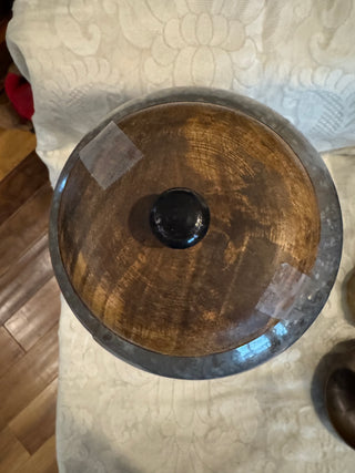Mercury Glass Large Canister w/ Wood Lid