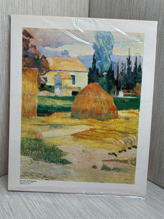 Farm at Arles Paul Gauguin Vintage Book Plate Print Mounted Art Wall Decor