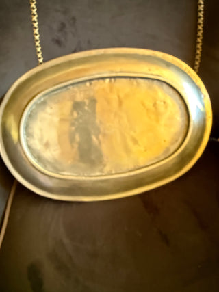 Vintage 1978 Rooster & Duck Aluminum Serving Platter approx. 15.5"