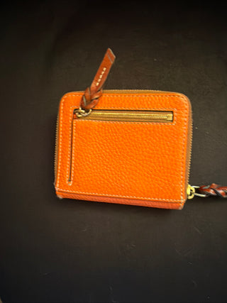Dooney & Bourke Pebble Grain Small Zip Around Wallet Clementine Color VV