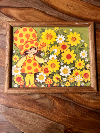 Vtg 70s Paper Placemat - Framed