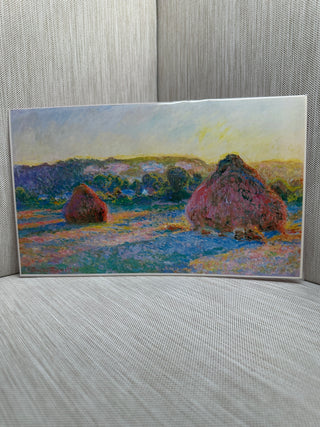 Grainstacks End of Summer Evening Claude Monet Vintage Book Plate Print Mounted Art