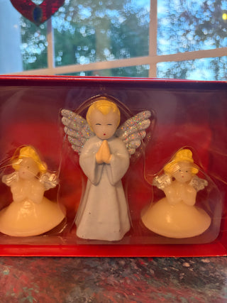 Vintage Vermont County Store Christmas Angel Candle Set