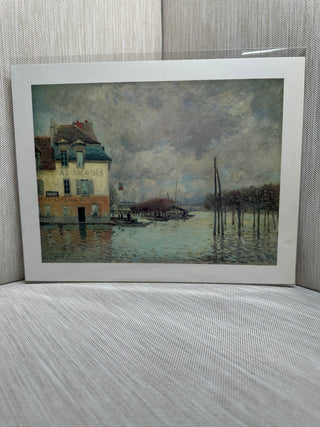 Flood at Port Marly Alfred Sisley Vintage Book Plate Print