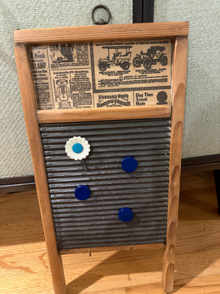 Antique Washboard Key Rack with Magnets
