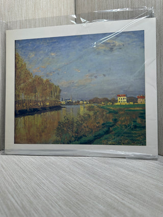 The Seine at Argenteuil Claude Monet Vintage Book Plate Print