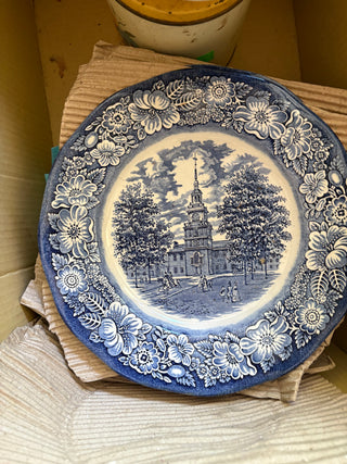 Liberty Blue Independence Hall Plate