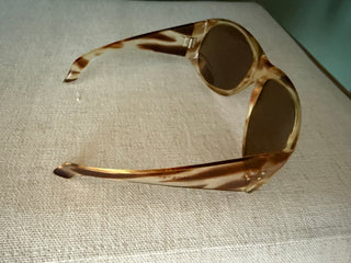 1970’ France Oversized Brown Havana Print Sunglasses