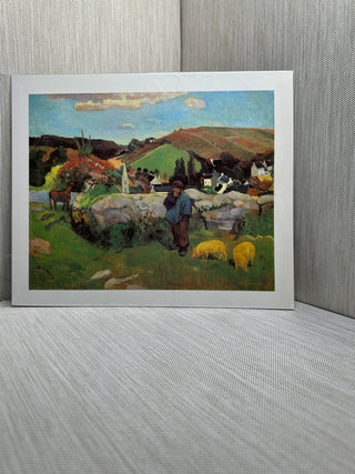 The Swineherd Brittany Paul Gauguin Post-Impressionist Landscape Pigs Book Print