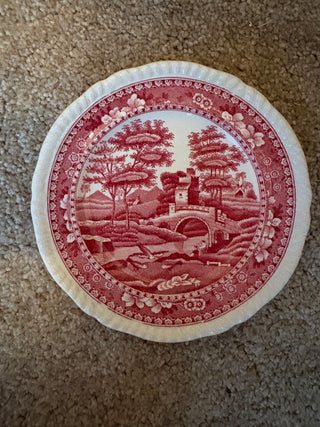 Pink/Red Spode Tower Bread  & Butter Plate