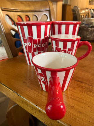 AS IS Ceramic Popcorn Set of 6   (Salt Shaker chipped)