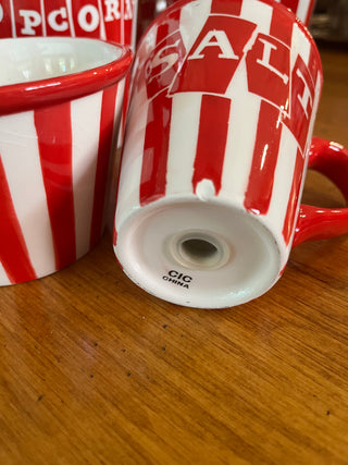 AS IS Ceramic Popcorn Set of 6   (Salt Shaker chipped)