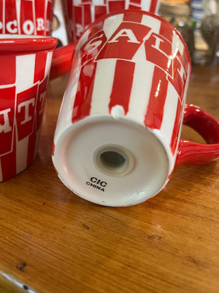 AS IS Ceramic Popcorn Set of 6   (Salt Shaker chipped)