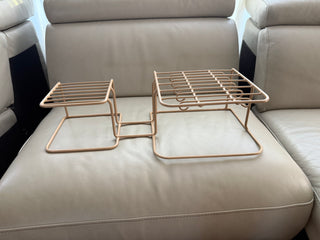 Vintage Tan Kitchen Cabinet Shelf Rack