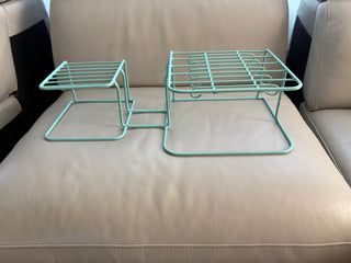 Vintage Aqua Kitchen Cabinet Shelf Rack