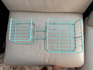 Vintage Aqua Kitchen Cabinet Shelf Rack
