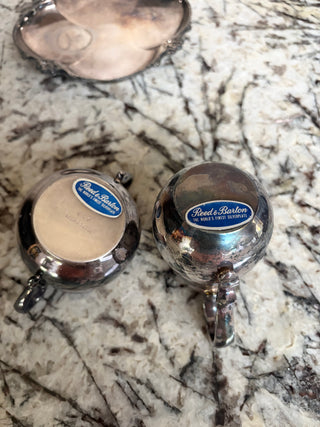 Vintage Silver Reed & Barton Cream & Sugar Set with Tray