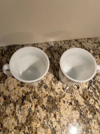 Corning Holly Days Milk Glass Mugs, Set of 2