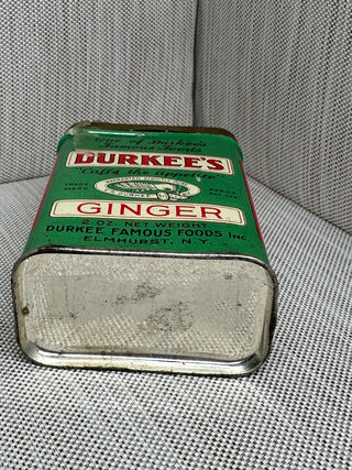 Durkee Ginger Spice Tin 2 oz Ground Famous Foods Elmhurst NY 1950s