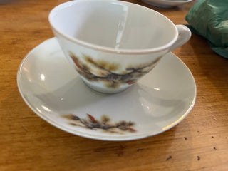 (set of 2) Mini Cup and Saucer Possible VTG  Kyoto Japan "Pines" Fine China Mini Cup and Saucer