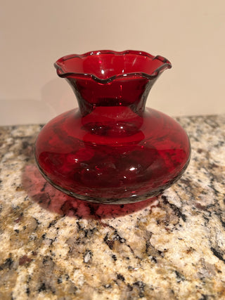 Vintage Ruby Red Vase