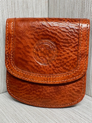 Casual Leather Bifold Wallet Brown Pebble Grain Coin Pocket Snap