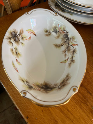 VTG Kyoto Japan "Pines" Fine China Oval Serving Platter