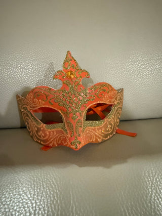Orange Glitter Handmade Mask