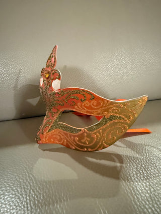 Orange Glitter Handmade Mask