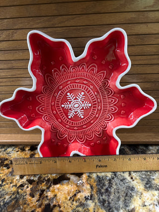 Hallmark Red Snowflake Plate