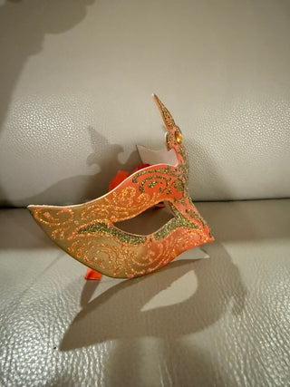 Orange Glitter Handmade Mask
