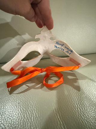 Orange Glitter Handmade Mask