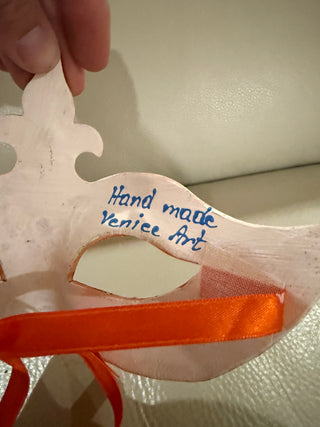 Orange Glitter Handmade Mask
