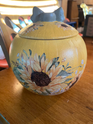 Custom Designed Ceramic Sunflower Lidded Jar