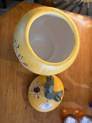Custom Designed Ceramic Sunflower Lidded Jar