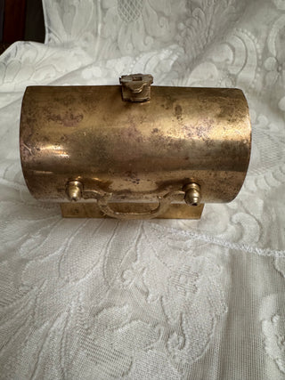Vtg Brass Hinged Small Trinket Box