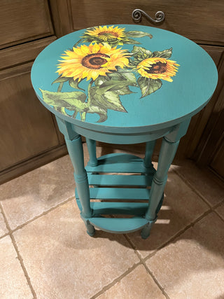 Teal And Sunflower Custom Designed Table