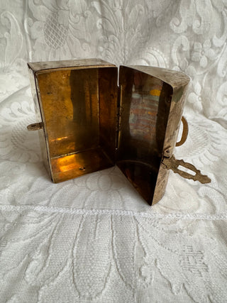 Vtg Brass Hinged Small Trinket Box