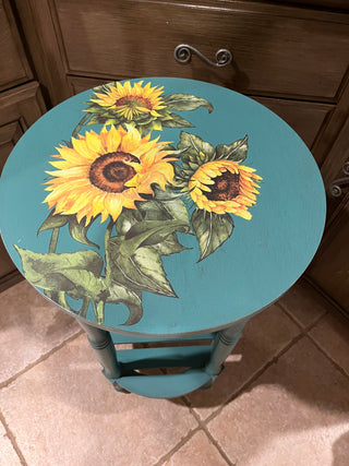 Teal And Sunflower Custom Designed Table