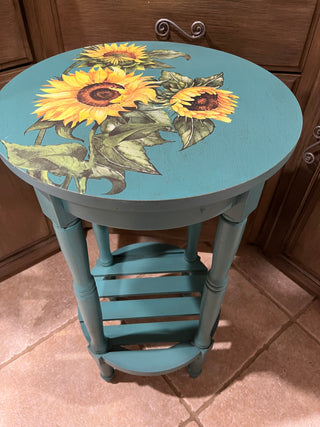 Teal And Sunflower Custom Designed Table