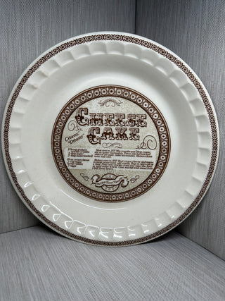 Cheesecake Recipe Plate Pan Dish 1970s 1980s 11"