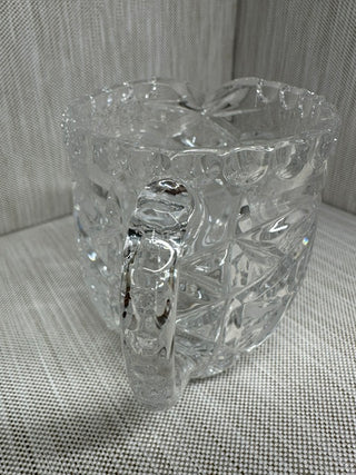 Glass Syrup Pitcher Pinwheel Starburst 4.5" Vintage Clear Pressed Glass