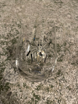 Jeweled Spider Stemless Wine Glass