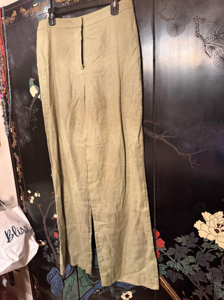 KOOKAI WOMEN'S GREEN & CREAM TROUSERS VV